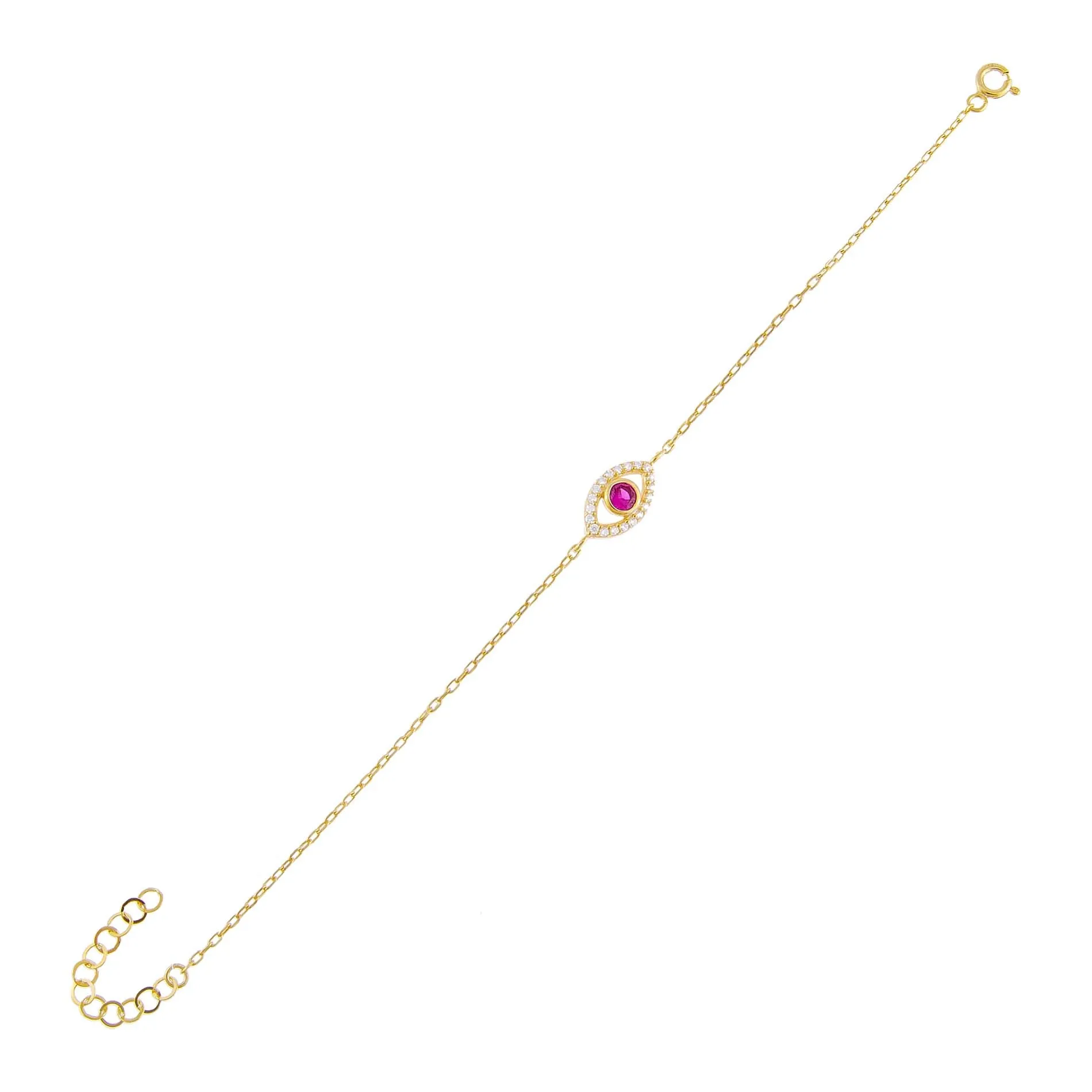 CZ Colored Evil Eye Bracelet sold by Adina Eden's product image thumbnail 3