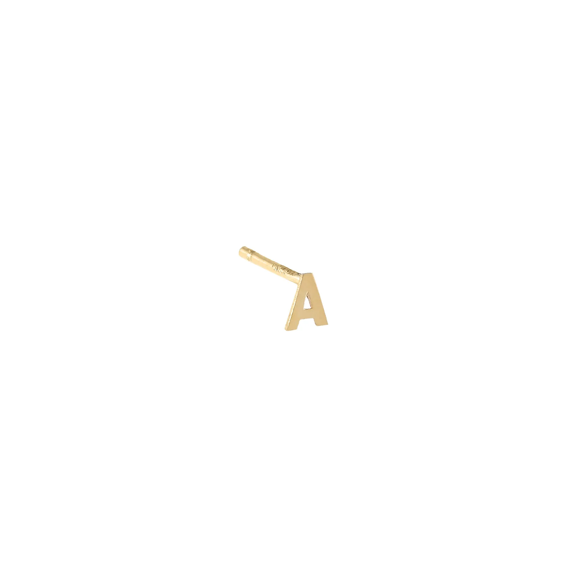 Tiny Letter Stud Earring 14K sold by Adina Eden's