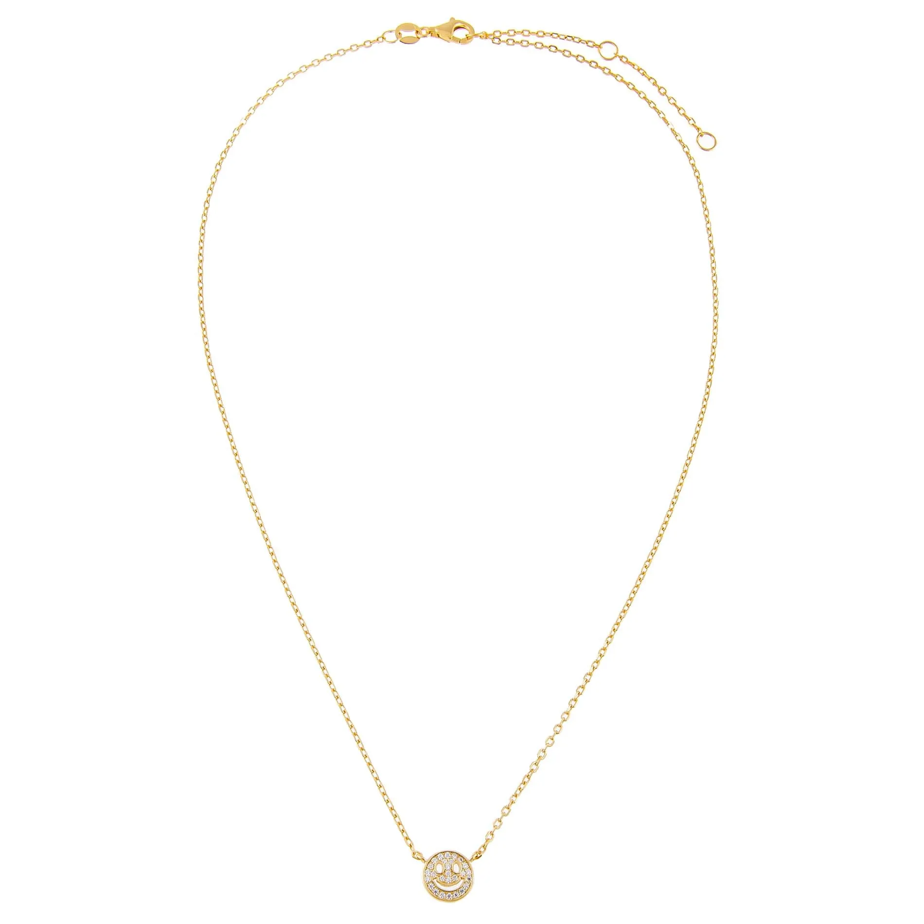 CZ Smiley Face Necklace sold by Adina Eden's product image thumbnail 2