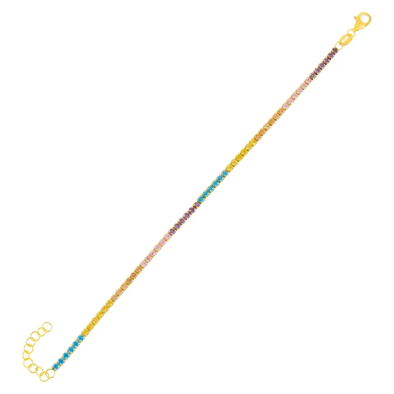 Pastel Multi Color Tennis Bracelet sold by Adina Eden's