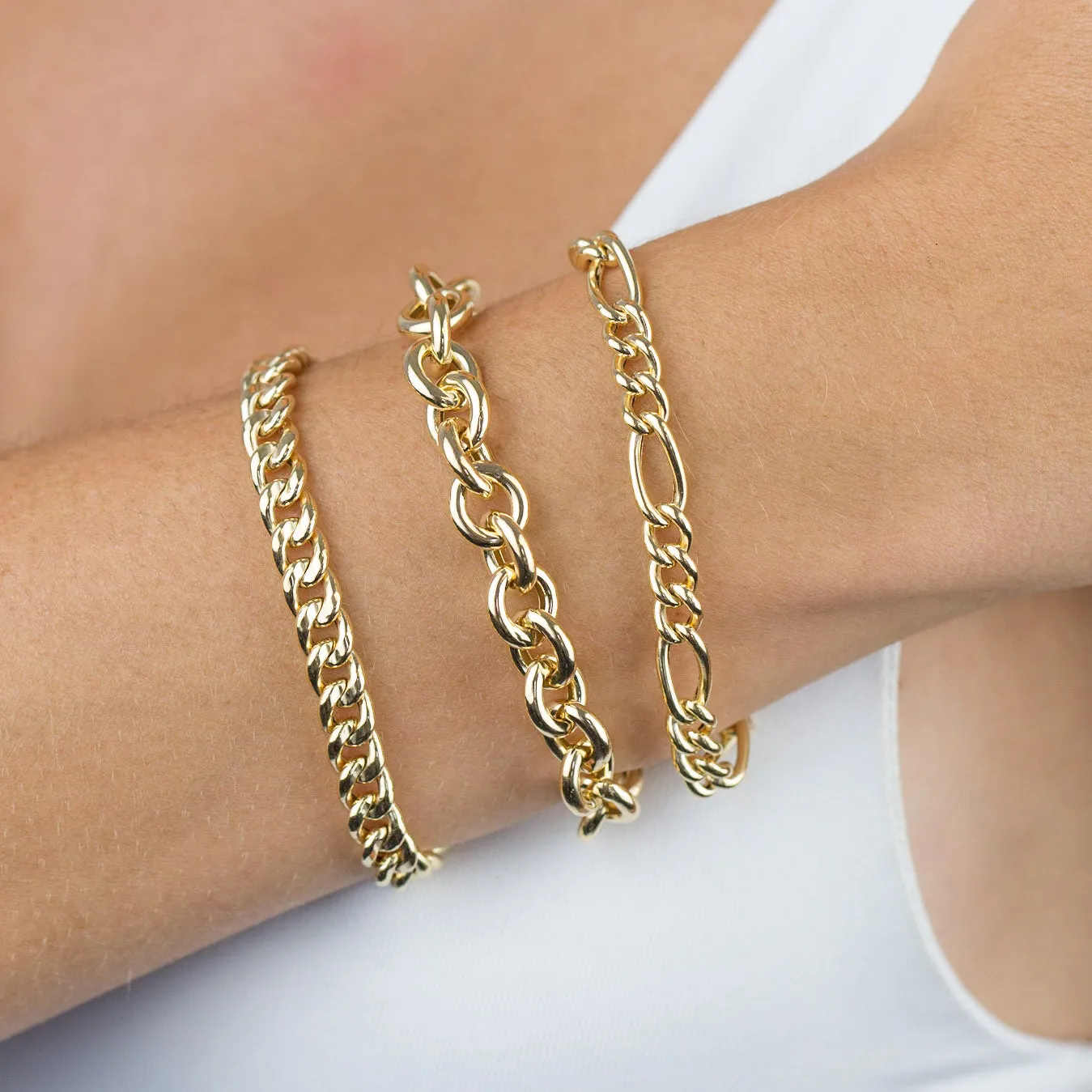 Hollow Cuban Bracelet 14K sold by Adina Eden's product image thumbnail 2