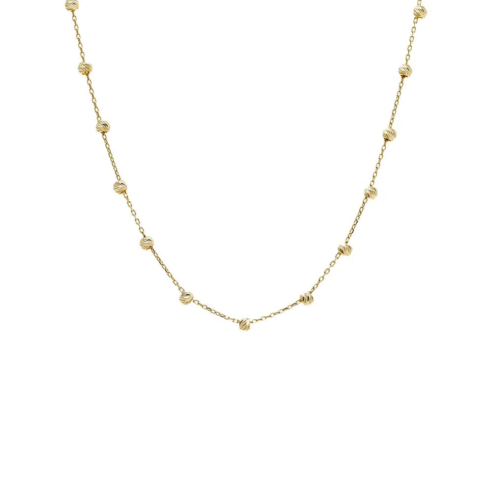 Diamond Cut Beaded Necklace 14K sold by Adina Eden's