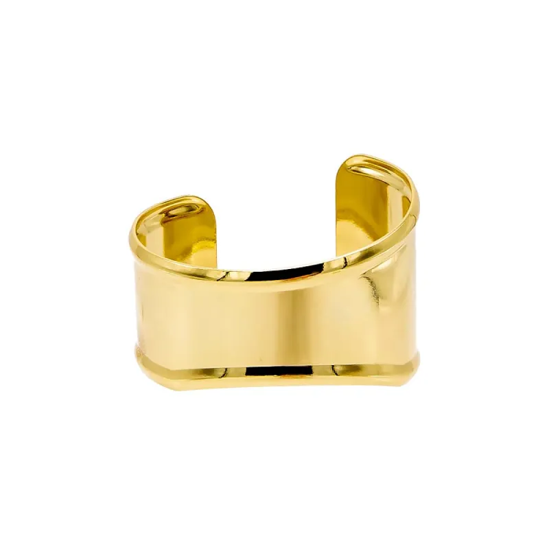 Solid Indented Curved Wide Bangle Bracelet sold by Adina Eden's