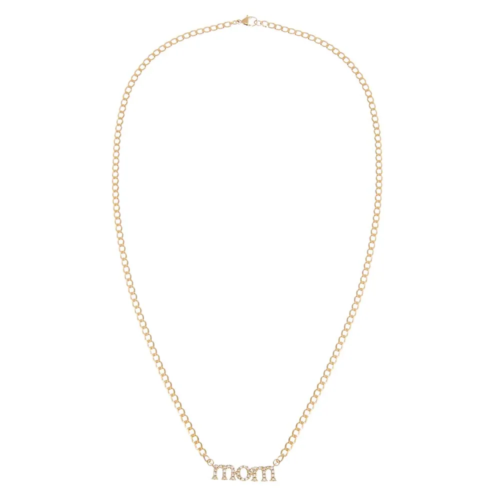 Diamond Pave Mom Lowercase Necklace 14K sold by Adina Eden's product image thumbnail 2