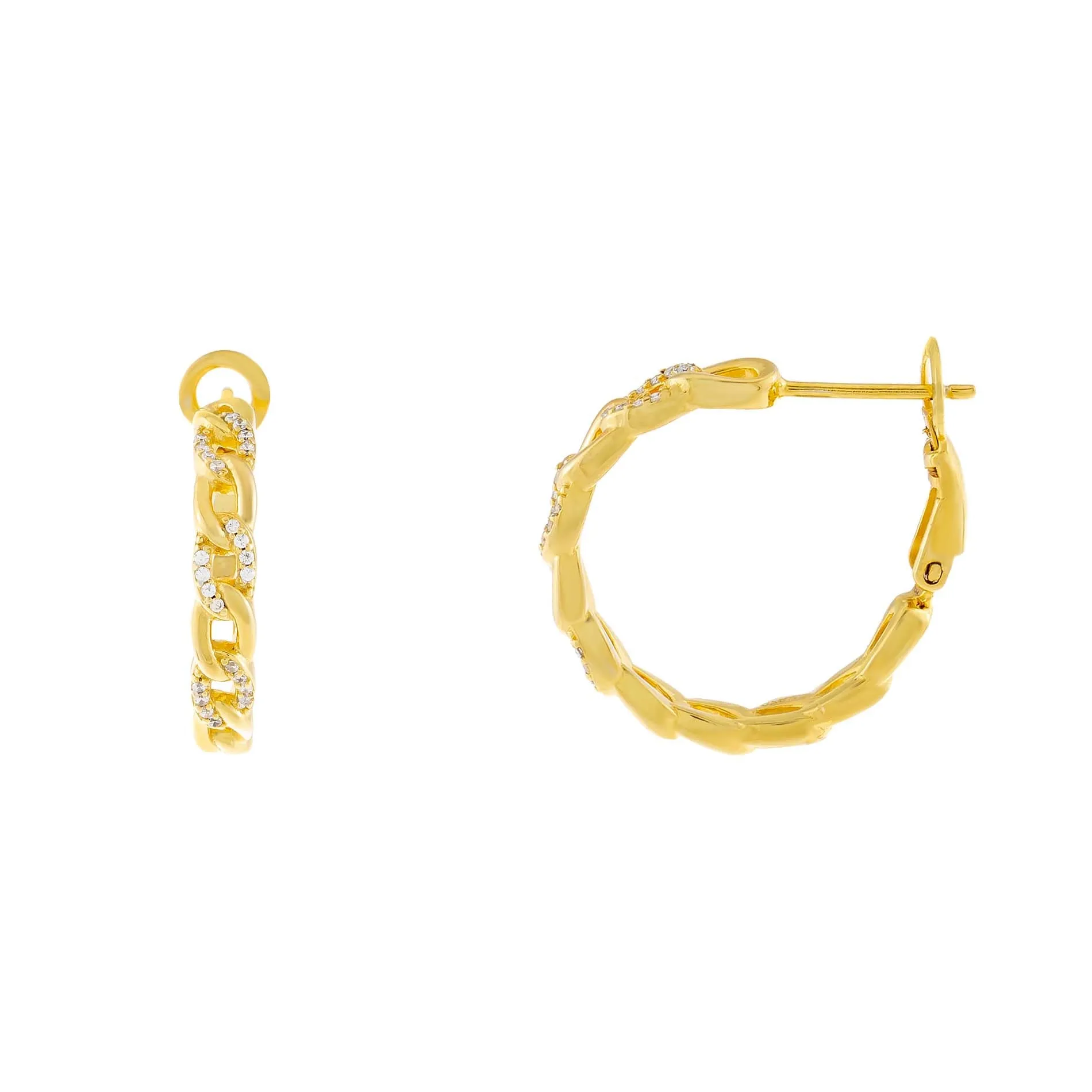 CZ Chain Hoop Earrings sold by Adina Eden's