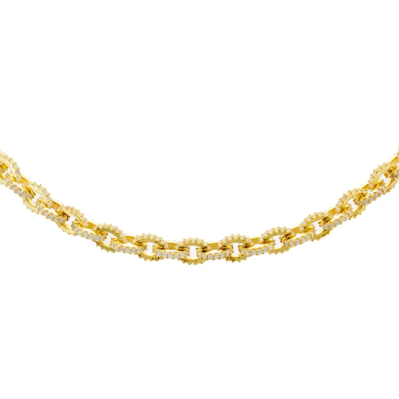 Pavé Circular Link Necklace sold by Adina Eden's