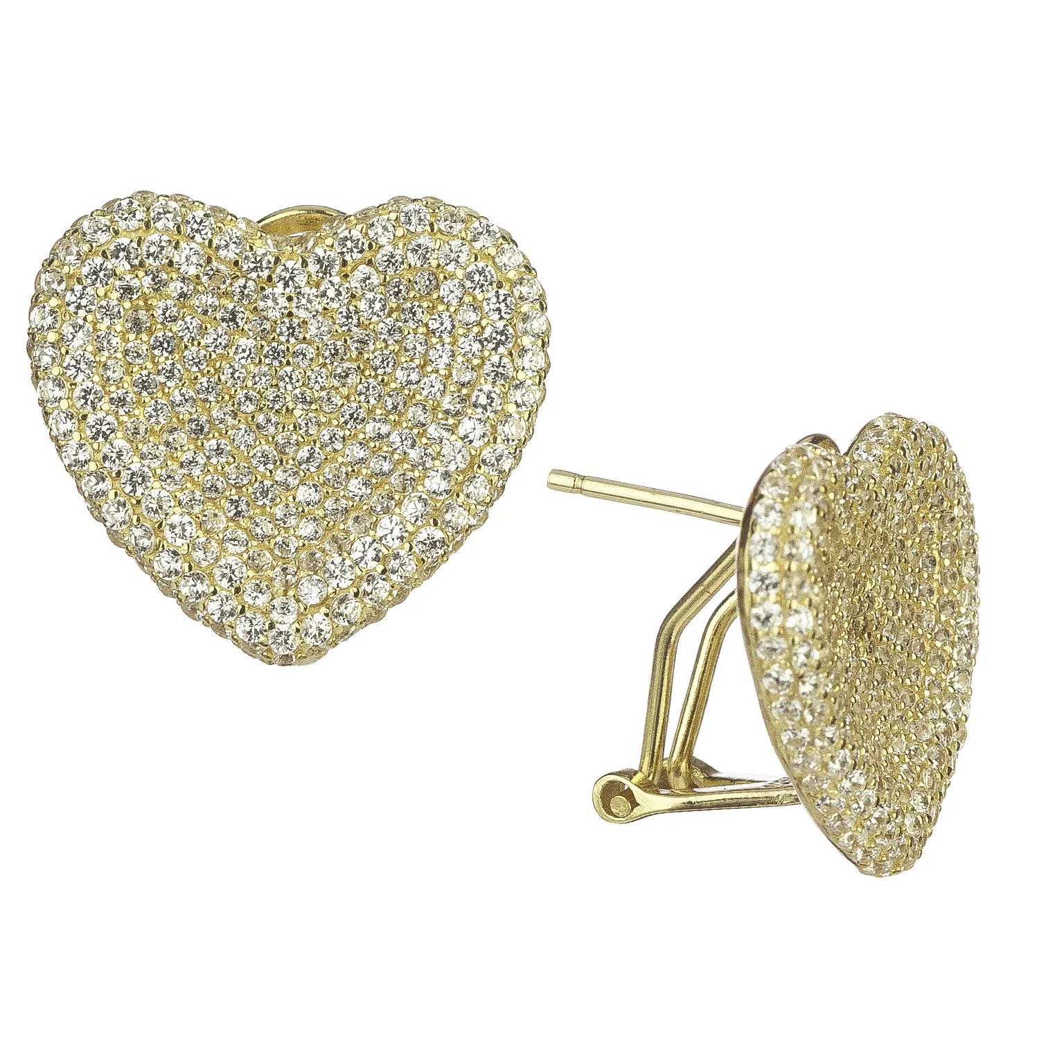 Large Pavé Heart Earring sold by Adina Eden's