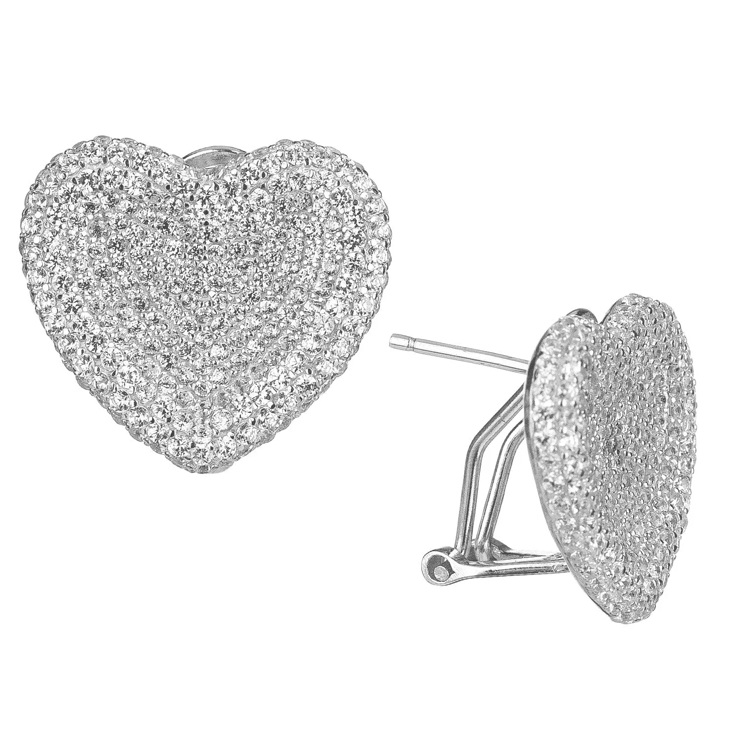 Large Pavé Heart Earring sold by Adina Eden's product image thumbnail 3