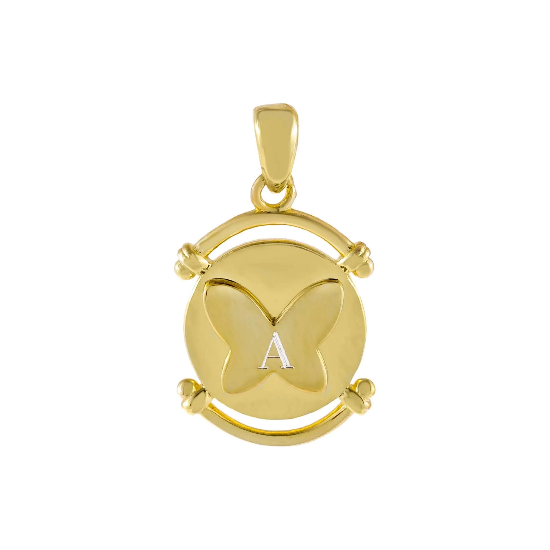 Engraved Butterfly Coin Charm sold by Adina Eden's