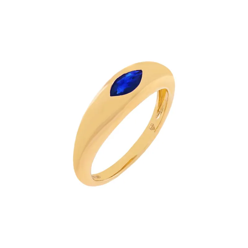 Gemstone Marquise Dome Ring 14K sold by Adina Eden's