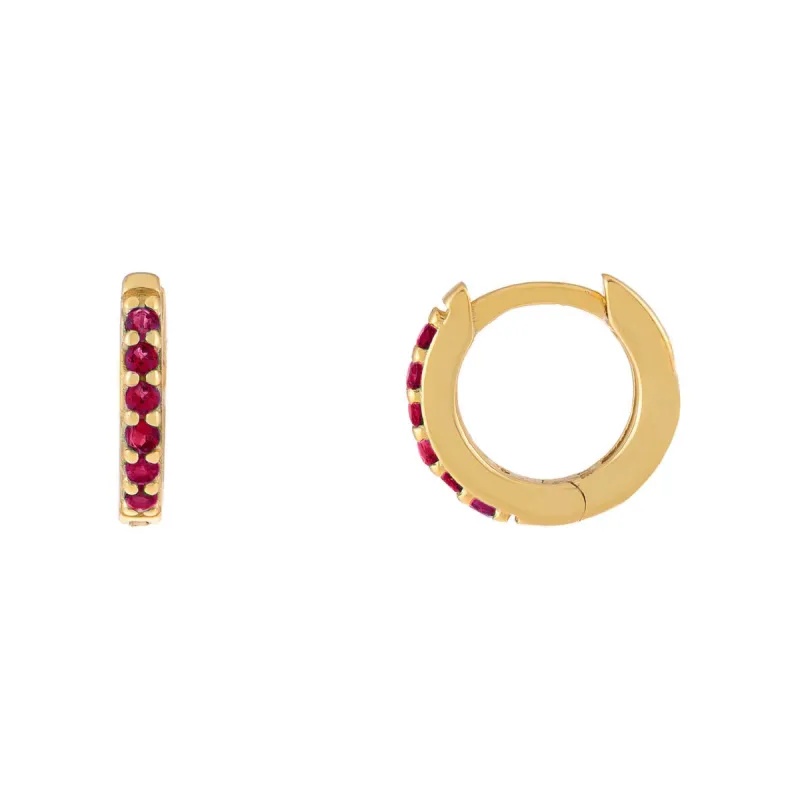 CZ Colored Huggie Earring sold by Adina Eden's
