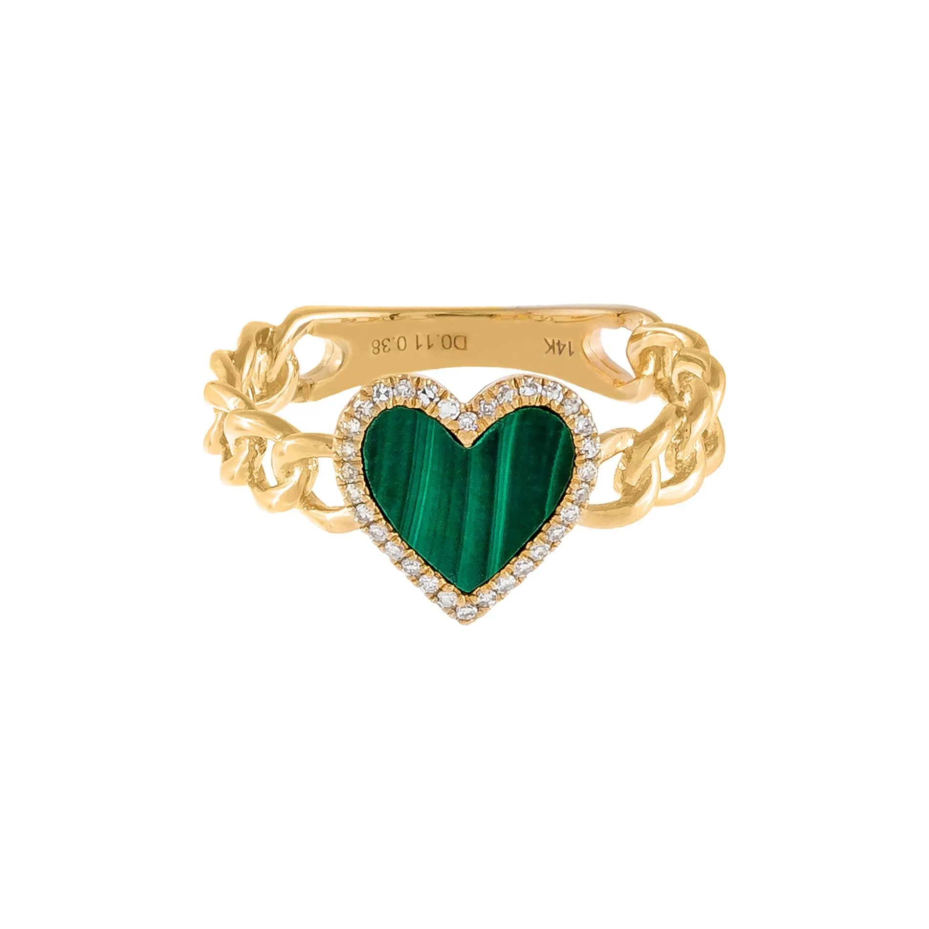 Diamond Emerald Heart Braided Ring 14K sold by Adina Eden's product image thumbnail 2