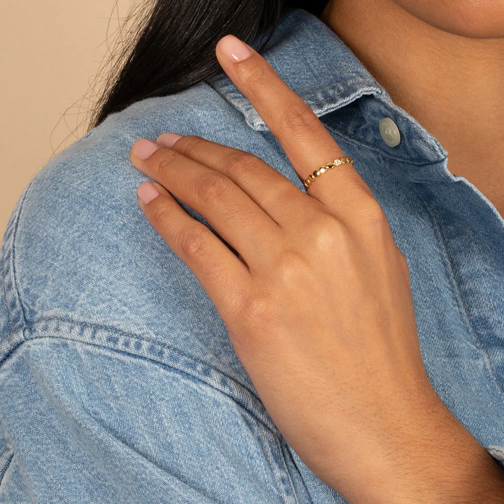 Pavé Accented Flat Bead Ring sold by Adina Eden's product image thumbnail 2