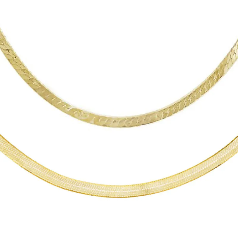 Snake X Herringbone Chain Necklace Combo Set sold by Adina Eden's