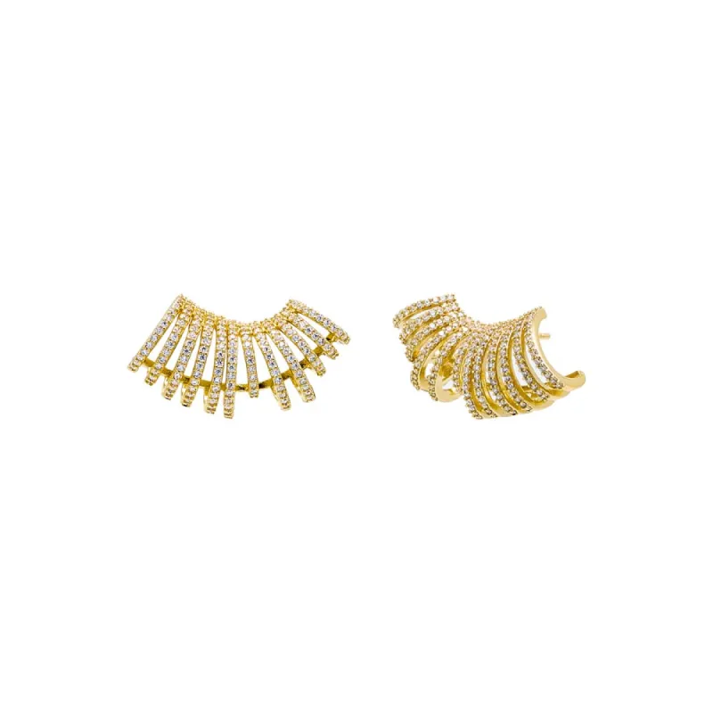 Pave Fancy Cage Stud Earring sold by Adina Eden's