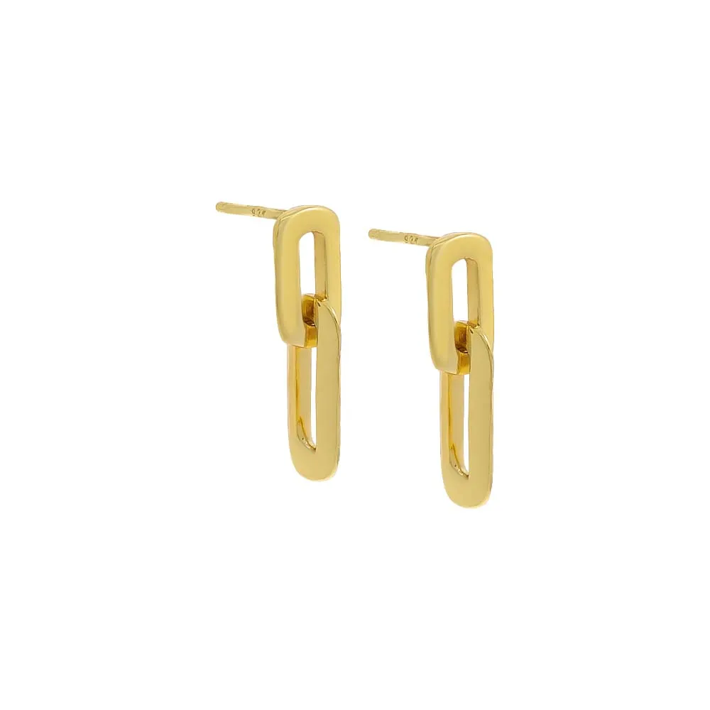 Double Paperclip Drop Stud Earring sold by Adina Eden's