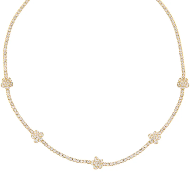 Pavé Flower Tennis Choker sold by Adina Eden's