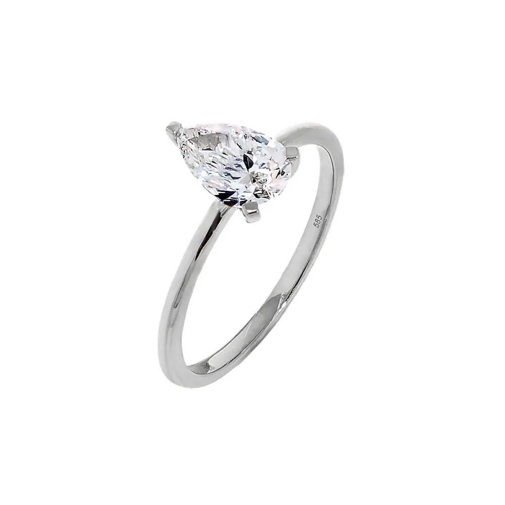 Lab Grown Diamond Pear Engagement Ring 14K sold by Adina Eden's product image thumbnail 4