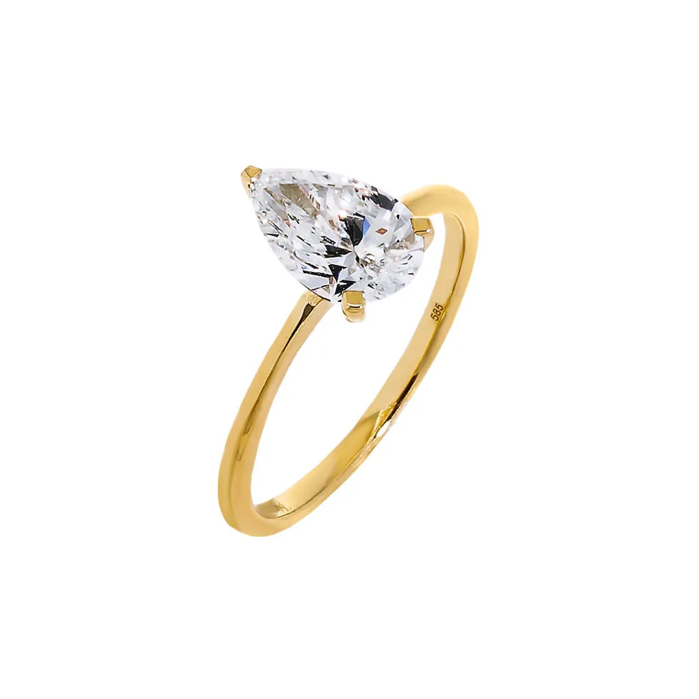 Lab Grown Diamond Pear Engagement Ring 14K sold by Adina Eden's product image thumbnail 5