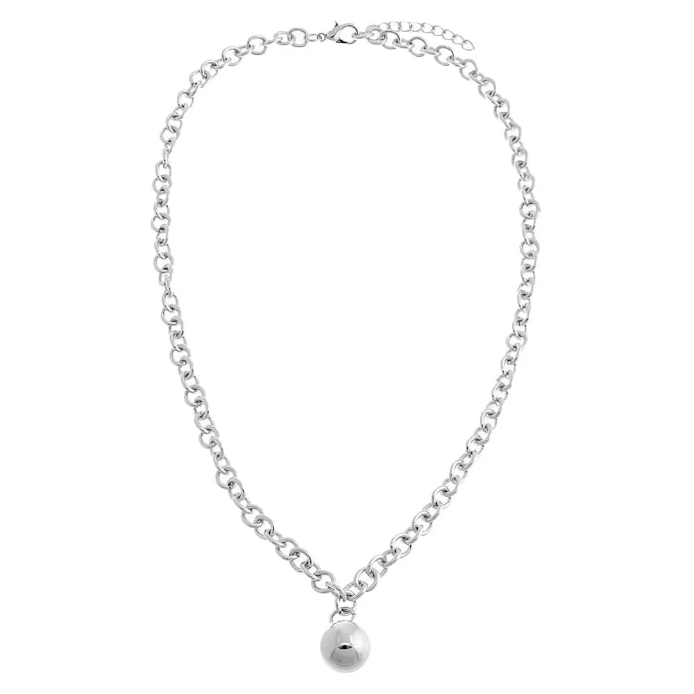Dangling Ball Rounded Chain Necklace sold by Adina Eden's product image thumbnail 4