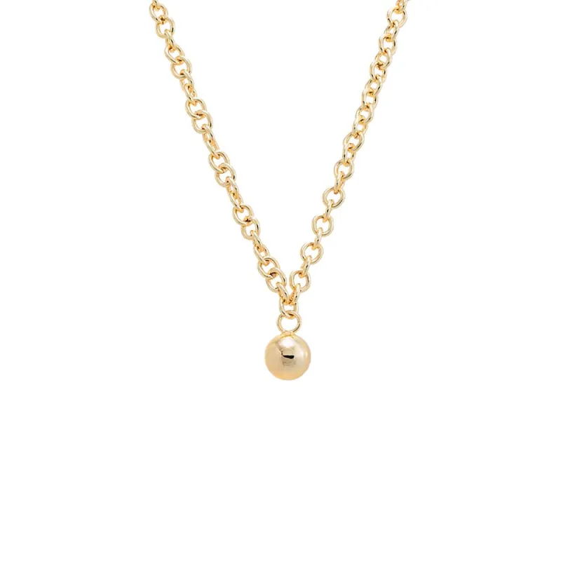 Dangling Ball Rounded Chain Necklace sold by Adina Eden's