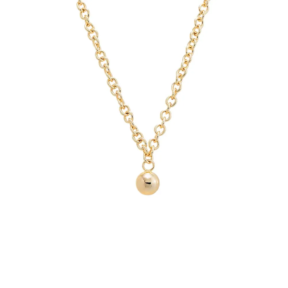 Dangling Ball Rounded Chain Necklace sold by Adina Eden's