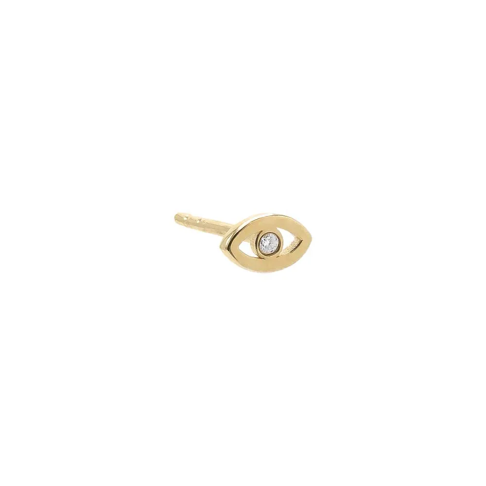 Diamond Mini Evil Eye Stud Earring 14K sold by Adina Eden's product image thumbnail 3