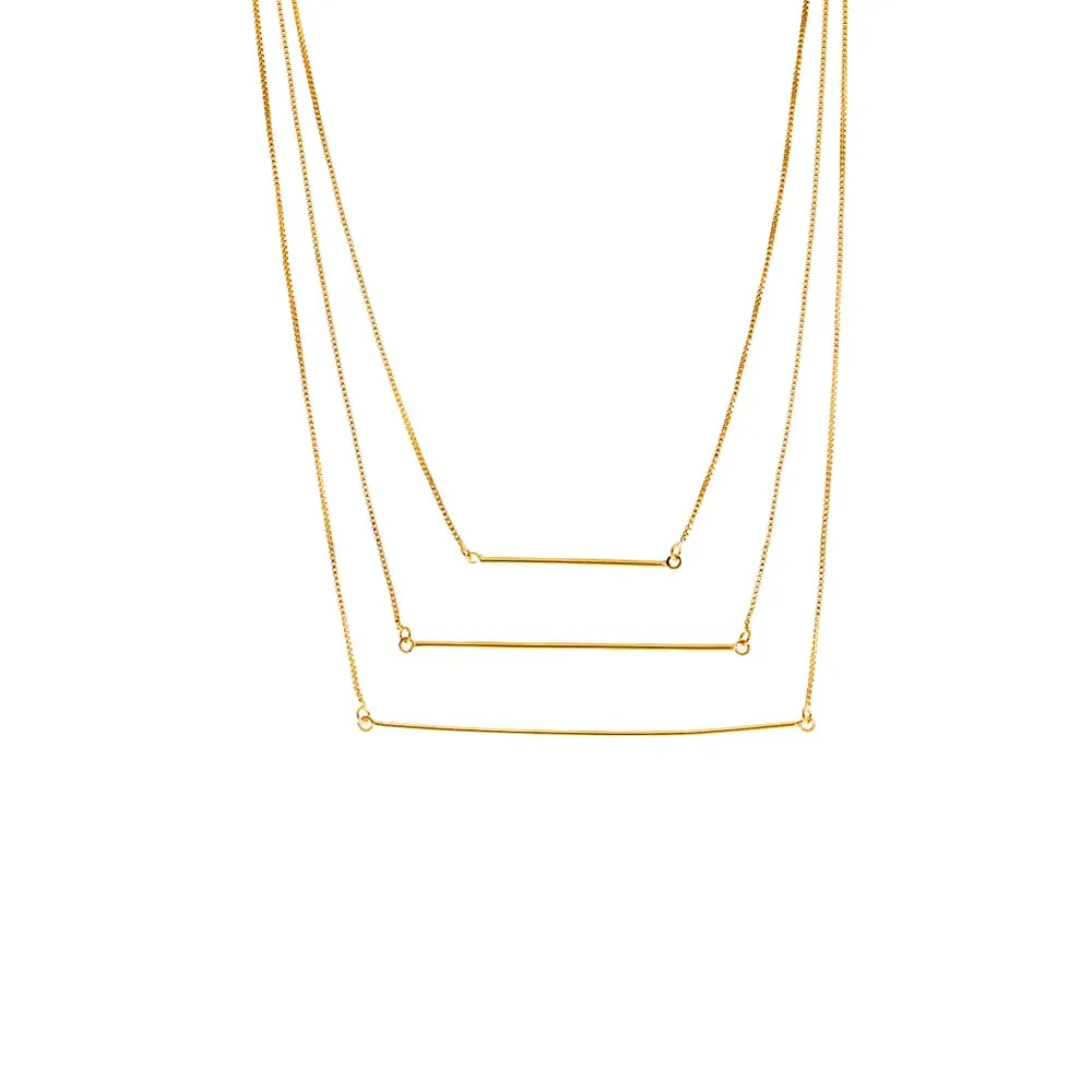 Solid Triple Bar Layered Necklace sold by Adina Eden's