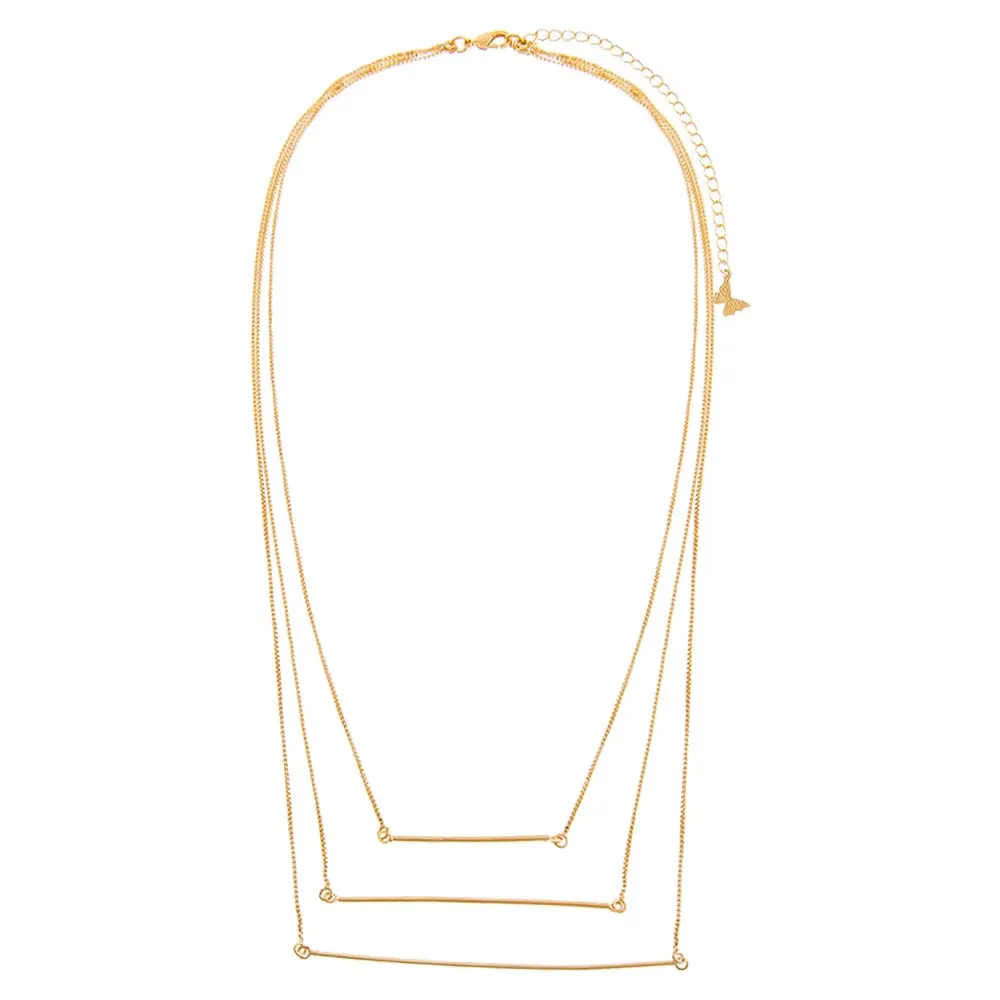 Solid Triple Bar Layered Necklace sold by Adina Eden's product image thumbnail 3