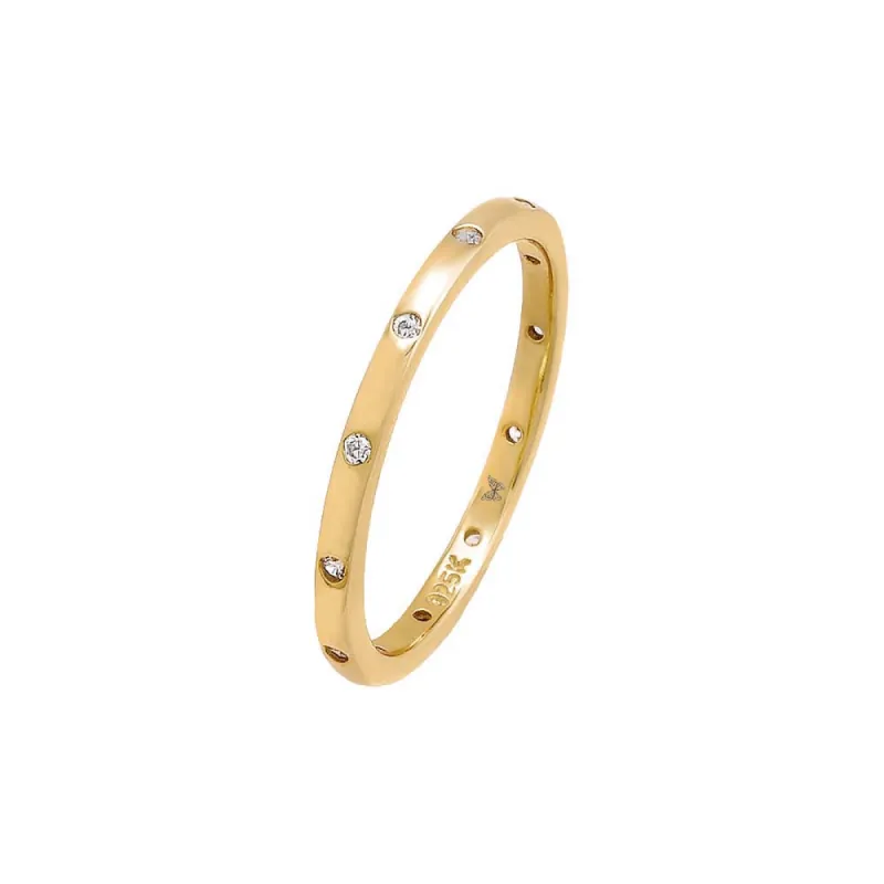 Thin Scattered CZ Eternity Ring sold by Adina Eden's