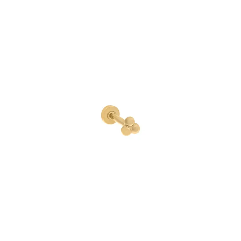 Solid Beaded Trio Cluster Threaded Stud Earring 14K sold by Adina Eden's