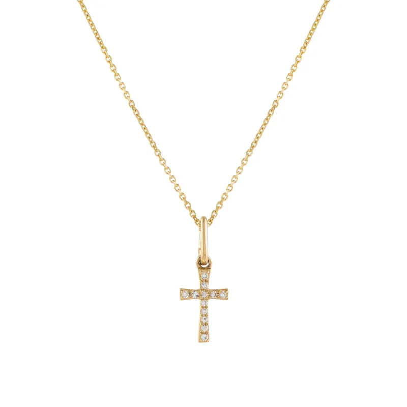 Diamond Cross Pendant Necklace 14K sold by Adina Eden's