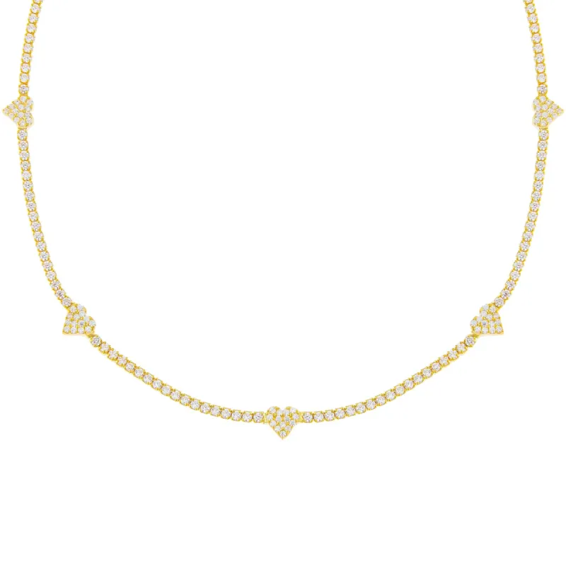 CZ Multi Heart Tennis Choker sold by Adina Eden's