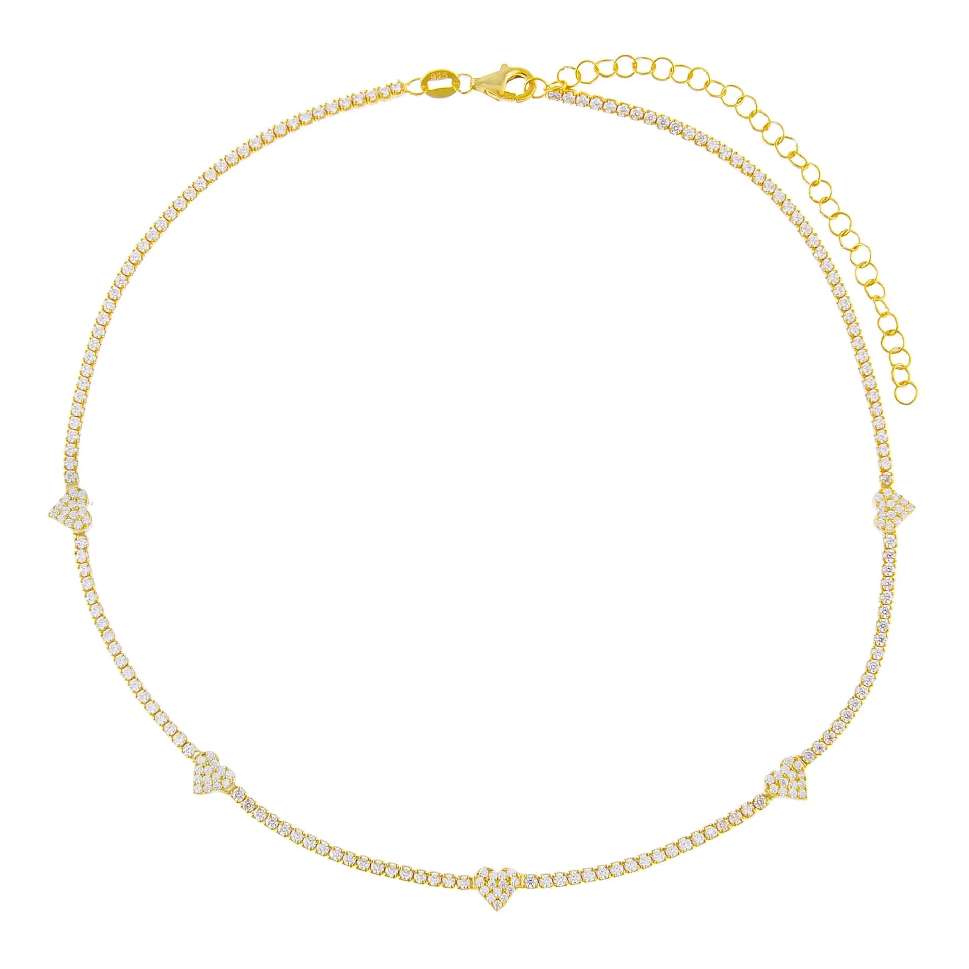 CZ Multi Heart Tennis Choker sold by Adina Eden's product image thumbnail 2
