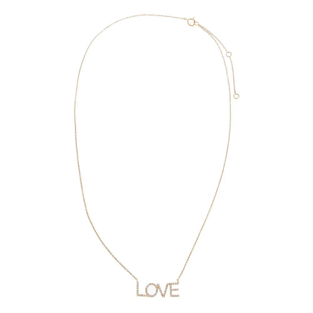 Diamond Pave Love Nameplate Necklace 14K sold by Adina Eden's product image thumbnail 3