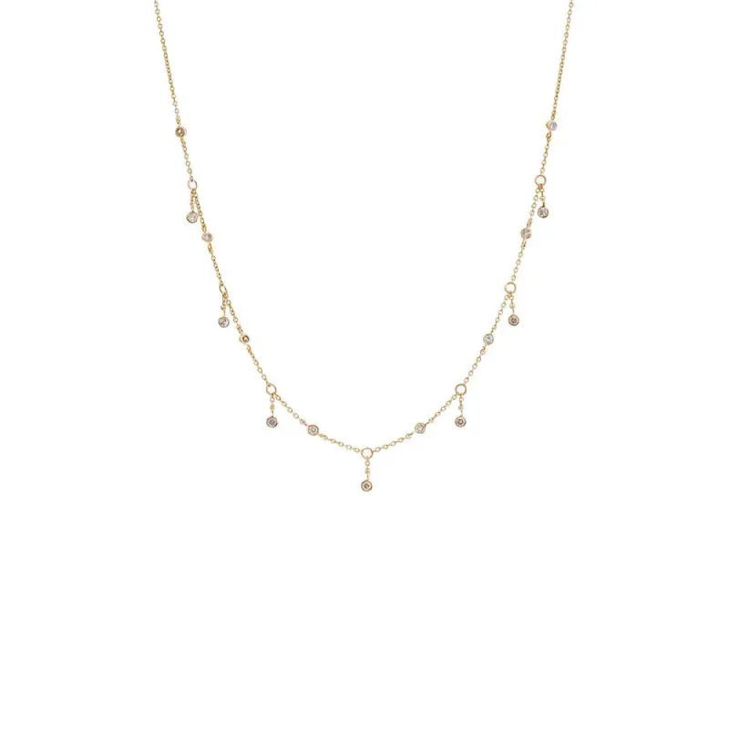 Diamond Bezel Shaker Necklace 14K sold by Adina Eden's