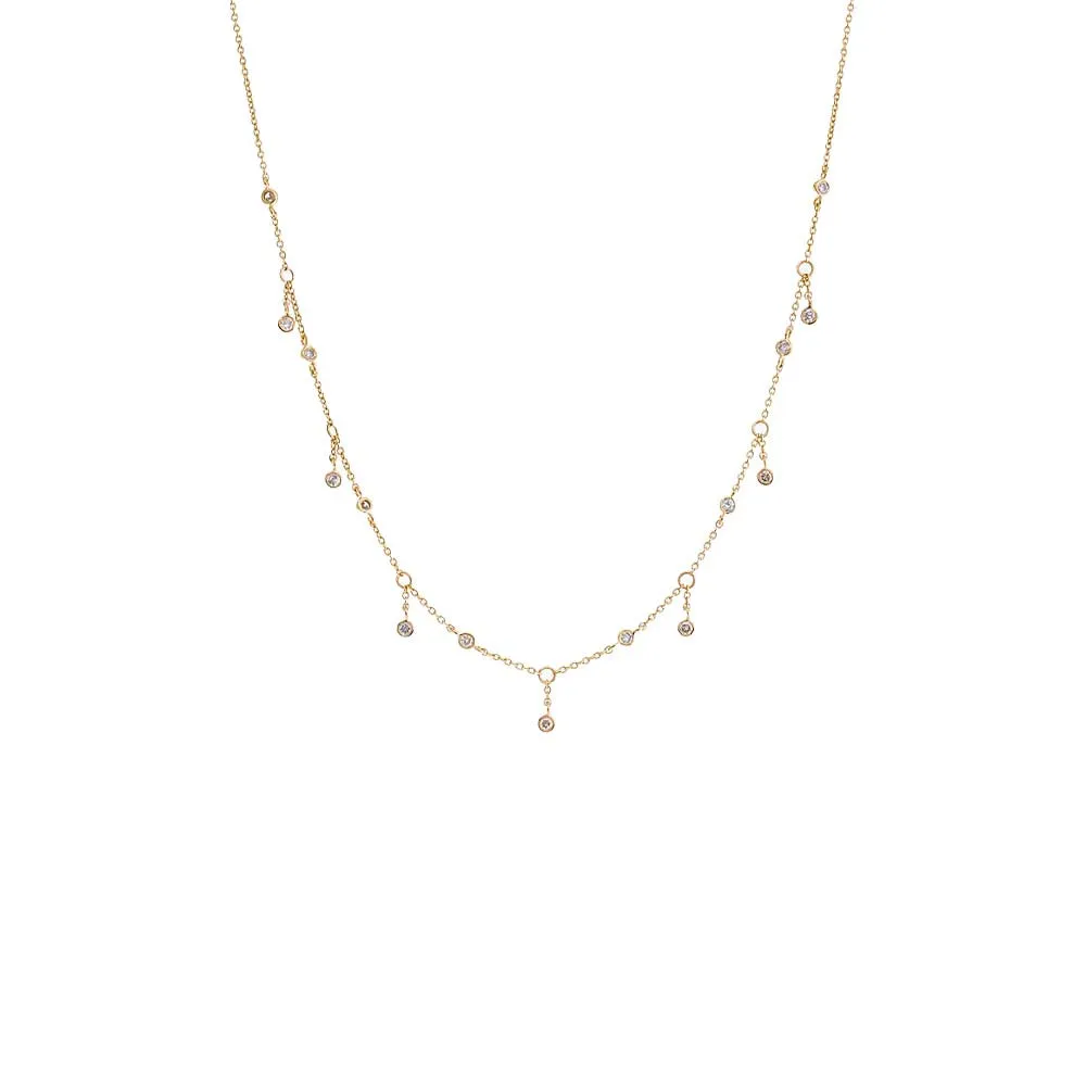 Diamond Bezel Shaker Necklace 14K sold by Adina Eden's