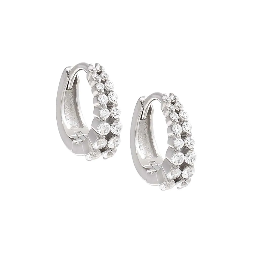 Pavé Double Row Huggie Earring sold by Adina Eden's product image thumbnail 2