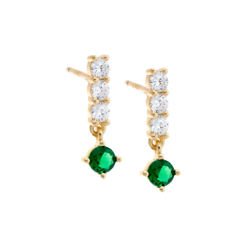 Colored Dangling Solitaire Bar Stud Earring sold by Adina Eden's