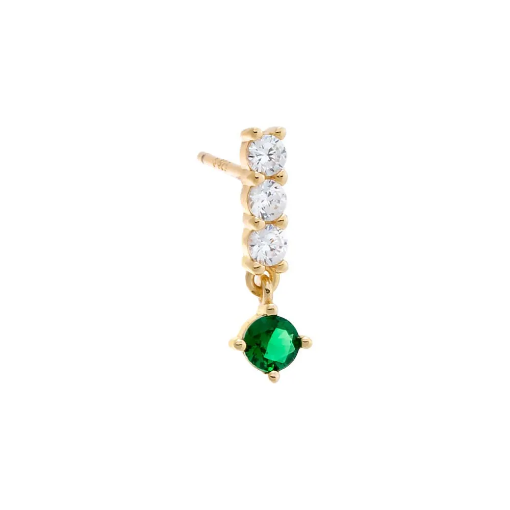Colored Dangling Solitaire Bar Stud Earring sold by Adina Eden's product image thumbnail 4