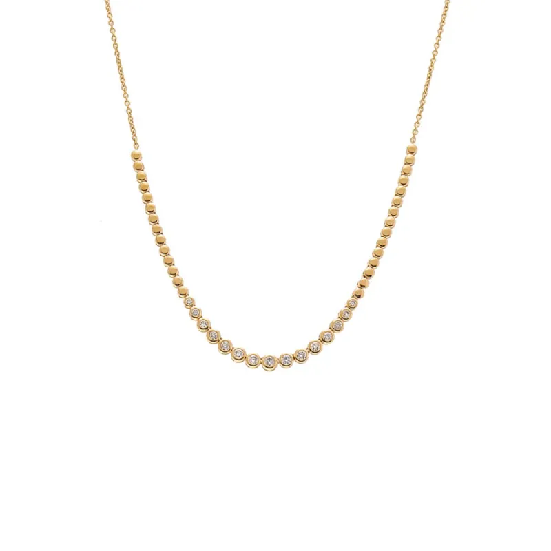 Diamond Bezel Half Tennis Choker 14K sold by Adina Eden's
