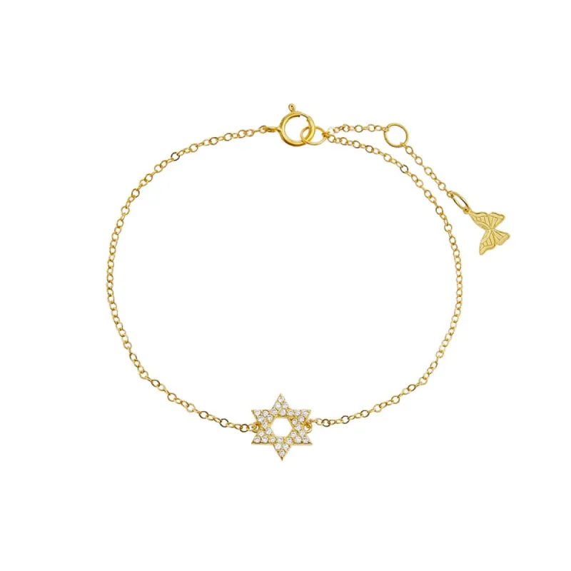 Pavé Star Of David Bracelet sold by Adina Eden's