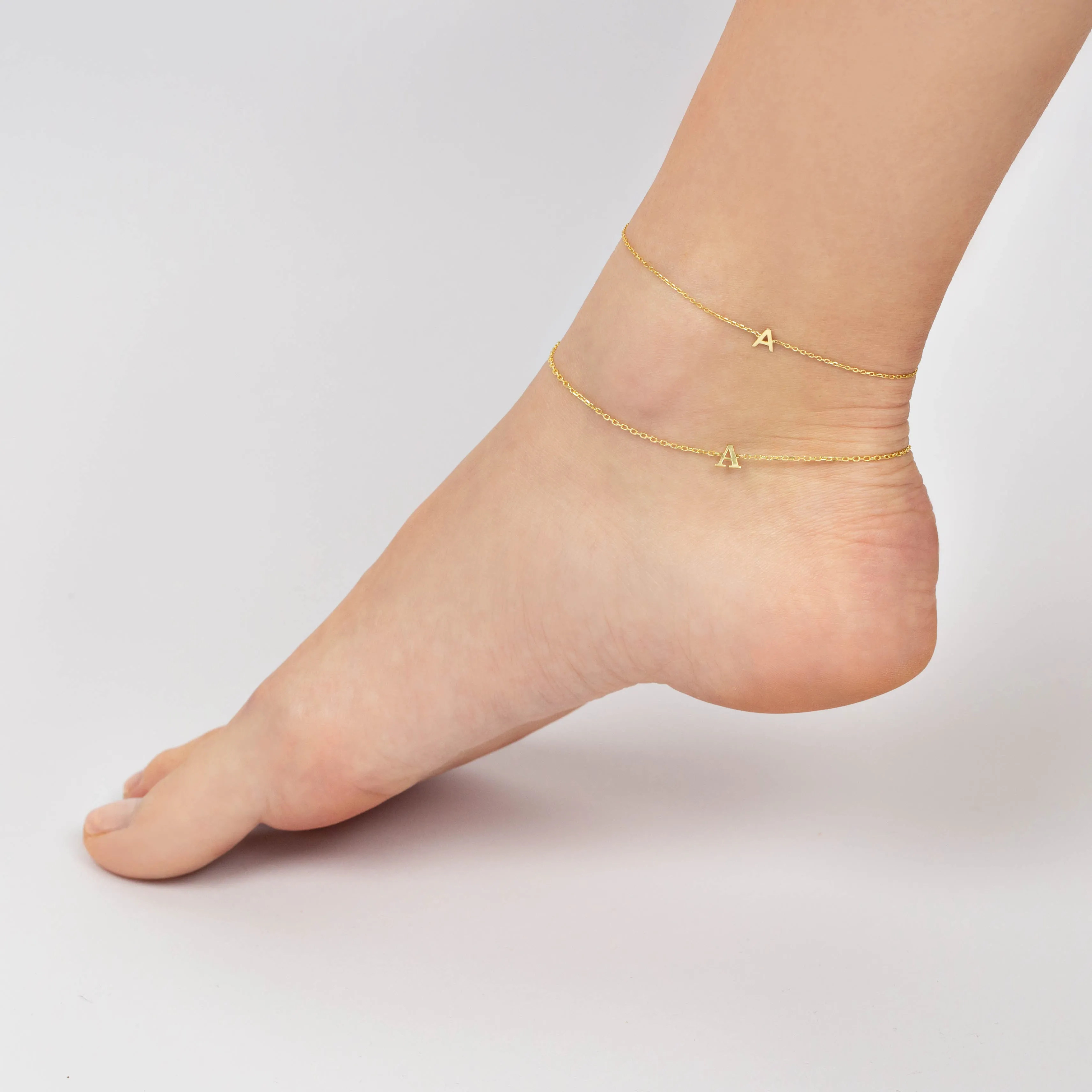 Solid Uppercase Initial Anklet sold by Adina Eden's product image thumbnail 2
