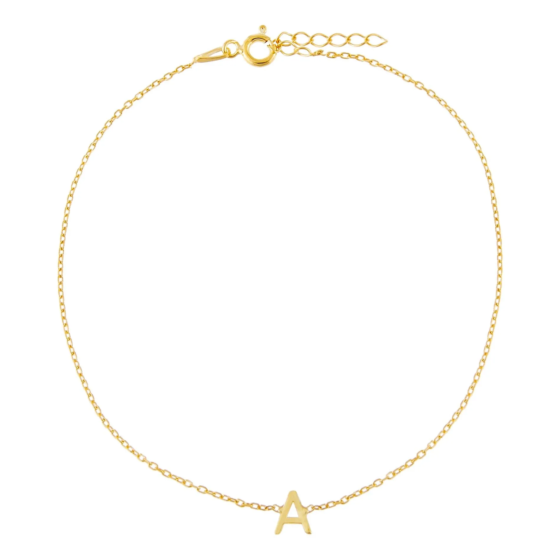Solid Uppercase Initial Anklet sold by Adina Eden's