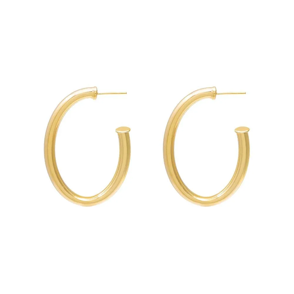 Round Oval Hoop Earring sold by Adina Eden's product image thumbnail 2