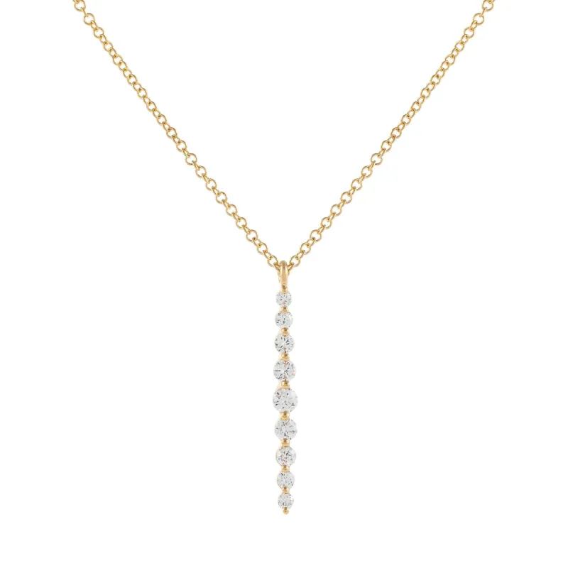 Floating Diamond Drop Necklace 14K sold by Adina Eden's