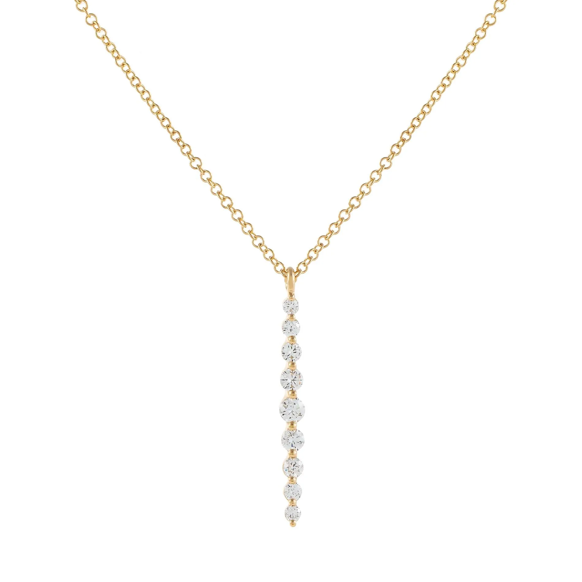 Floating Diamond Drop Necklace 14K sold by Adina Eden's