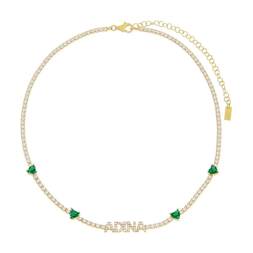 CZ Colored Tennis Nameplate Choker sold by Adina Eden's product image thumbnail 5