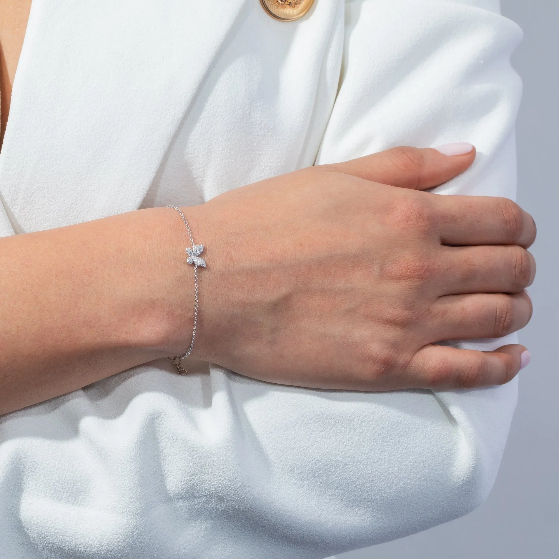 Diamond Butterfly Bracelet 14K sold by Adina Eden's product image thumbnail 3