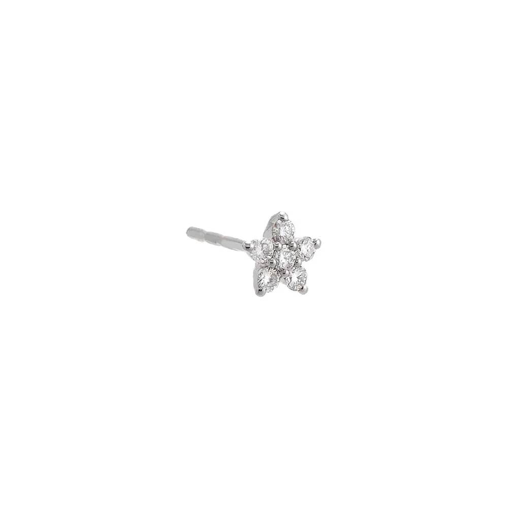 Diamond Flower Stud Earring 14K sold by Adina Eden's product image thumbnail 5